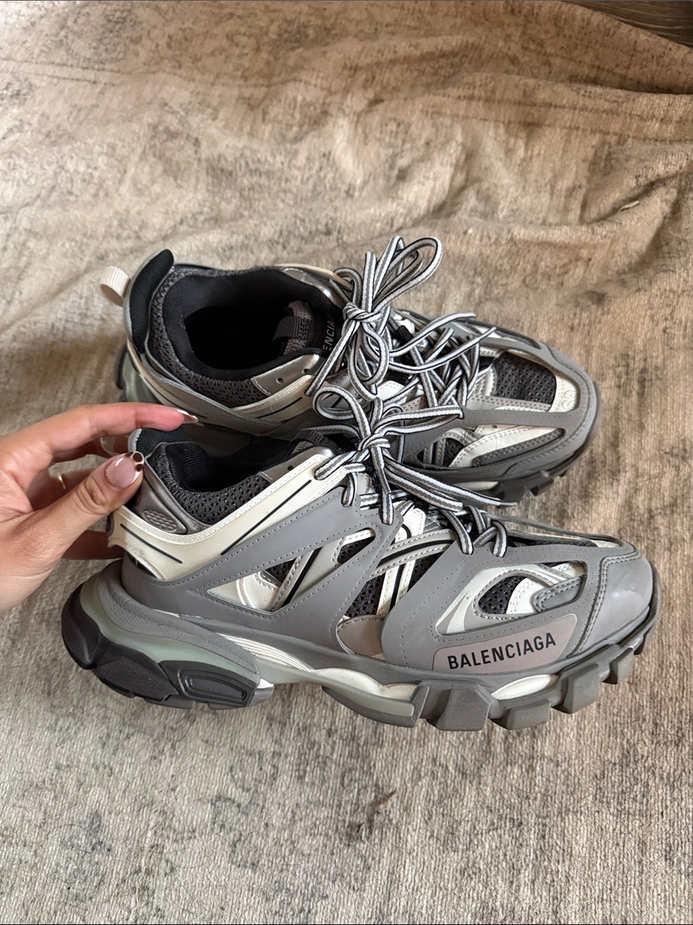 Authentic Balenciaga Men's Chunky Track Sneakers in Gray and Black